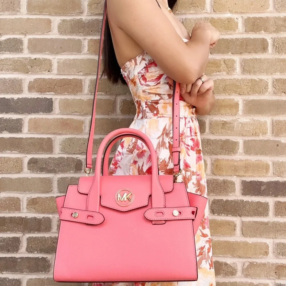 Michael Kors Pink Leather Satchel Crossbody